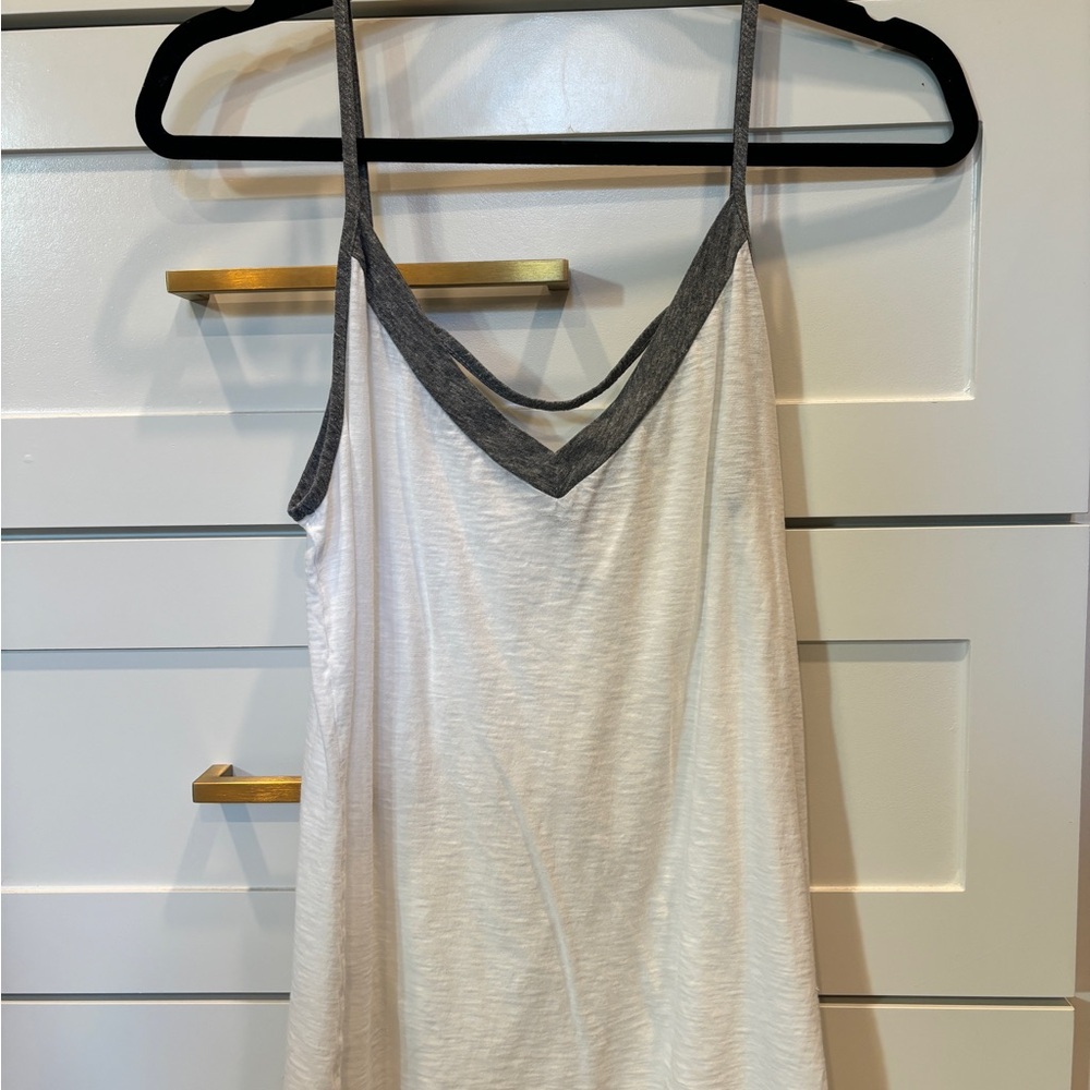 Michael Stars White and Gray Tank Top